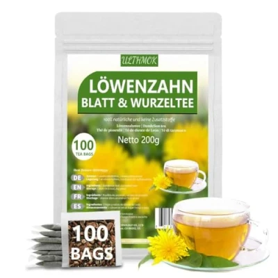 Abbildung von Löwenzahntee Löwenzahnwurzel 100 Teebeutel, Dandelion root leaf tea 100% natürlich und ohne Zusatzstoffe