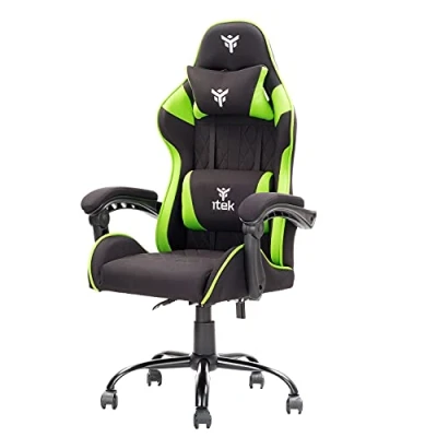 Abbildung von iTek Gaming Chair Rhombus FF10, Gewebe, Schwarz Grün, Normale