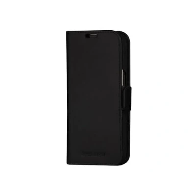 Abbildung von Apple iPhone 15 Pro Hülle Echtleder dbramante1928 Klapphülle Handyhülle Schwarz