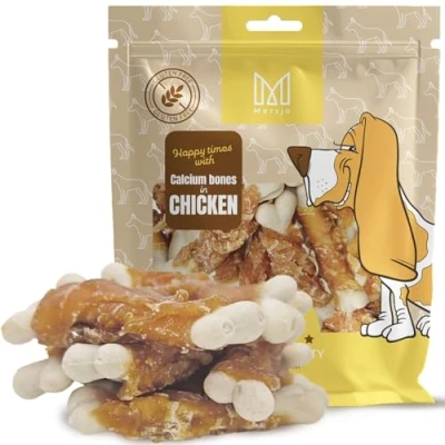 Abbildung von MERSJO Hundeleckerlis Kalzium Huhn Leckerlis für Hunde, 500g, Glutenfrei, 60% Huhn, Hoher Proteingehalt