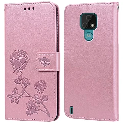Abbildung von PKQTOP Hülle für Motorola Moto E7 2020 Handyhülle,Klappbar Tasche Case,Standfunktion,Kartenfach,Silikon Bumper,Stoßfeste Schutzhülle Cover E7(6.5&quot;)
