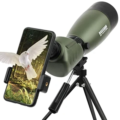 Abbildung von 25 75X60 Spektive für Zielschießen, Jagd, Vogelbeobachtung, Wildtierbeobachtung. Low Light Vision Spektiv mit Metall Stativ, Telefon Adapter, Tragetasche, BAK4 Prisma, FMC Objektiv (GN0014G)