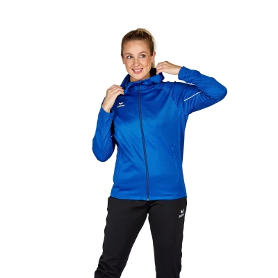 Abbildung von Erima Unisex Erwachsene Liga Star Trainingsjacke mit Kapuze (1032327), new royal/weiß, S