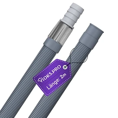 Abbildung von Viоks.pro Ablaufschlauch Verlängerung 2m Gerade/Gerade Ø19mm Flexibler Abwasserschlauch Waschmaschine, Spülmaschine Schlauchverlängerung