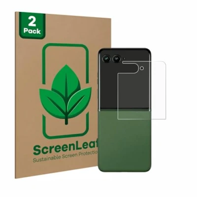 Abbildung von ScreenLeaf (2 Stück Schutzfolie für Motorola Razr 50 Ultra (Hinteres Display) [nachhaltiger Displayschutz, Folie, transparent, kratzfest]