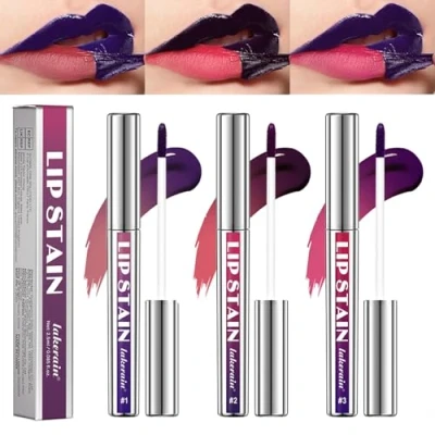 Abbildung von Peel Off Lip Tint 3 Colors Detachable Liner Long Lasting Waterproof Matte Gloss Liquid Lipstick Pigmented Pencil (A, 3Colors/Set)