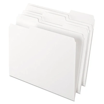 Abbildung von Pendaflex Zweifarbige Aktenordner, Briefgröße, weiß, 1/3 Zoll, 100 Stück pro Box (152 WHI)