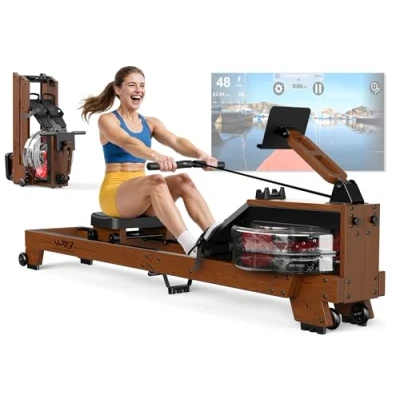 Abbildung von ORISYN Rudergerät für Zuhause, mit Hochwertigen Holzdesign, Bluetooth (1 tlg), Geeignete Benutzergröße von 1.2 m bis 2 m, 175 KG Gewichtsbelastung