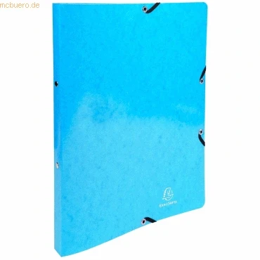 Abbildung von Exacompta 54897E Ringhefter Iderama aus starkem Colorspan Karton für DIN A4, 2 O Ring 20 mm breit hellblau ideal Schule und Büro Ringordner Ringbuchordner