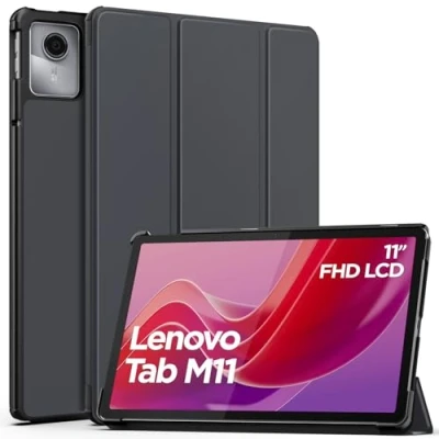 Abbildung von MoKo Hülle für Lenovo Tab M11 11 Zoll (TB330FU/TB330XU) 2024, Dünne PU Leder Tablethülle Tablet Schutzhülle mit Auto Schlaf/Aufwach und Standfunktion, Dunkel Grau