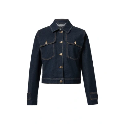 Abbildung von comma Kastige MIT METALLKNÖPFEN Jeansjacke, Damen, Größe: 36, Navy