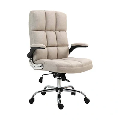 Abbildung von Mendler Bürostuhl HWC J21, Chefsessel Drehstuhl Schreibtischstuhl, höhenverstellbar Stoff/Textil Hellbraun