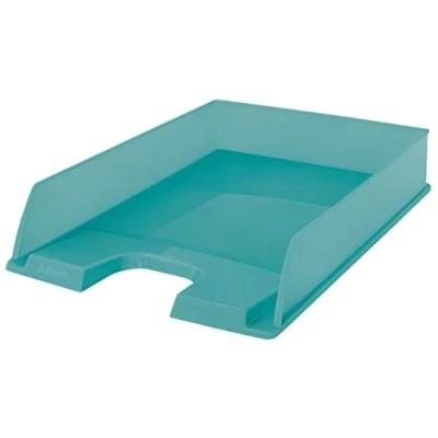 Abbildung von Esselte Briefablage, Stapelbarer A4 Papierablageordner Für Dokumente, Kataloge, Broschüren und Zeitschriften, Zuhause/Büro, Zur Schreibtischorganisation, Colour&#039;Breeze Serie, Blau, 626274