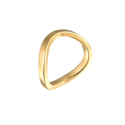 Abbildung von Elli BAND Stapel Welle Farbe Ring goldcoloured, Damen, Größe: 54, Gold coloured