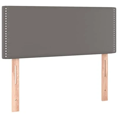 Abbildung von vidaXL Kopfteil, Bettkopfteil mit Holzbeinen, Höhenverstellbar Polsterkopfteil für Bett, Betthaupt Bettzubehör Schlafzimmer, Grau 100x5x78/88cm Kunstleder