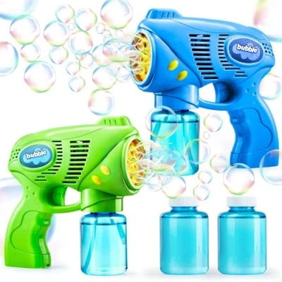 Abbildung von JOYIN 2 Seifenblasenpistole mit Seifenblasen Nachfüll Lösung (284 ml Total) für Kinder, Seifenblasenmaschine Party Favors, Sommer Spielzeug, Outdoor Aktivität, Geburtstagsgeschenk