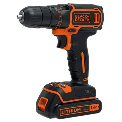 Abbildung von Black &amp; Decker + Akkuschrauber, 18 V, schwarz, BDCDC18 QW, voltsV