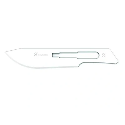 Abbildung von Gima Sterile Klingen aus rostfreiem Edelstahl mit abgerundeter Standardspitze, zum Einmalgebrauch, Nr. 21, 100 einzeln verpackte