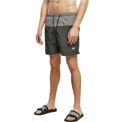 Abbildung von Urban Classics Block Badeshorts, Herren, Größe: 4XL, Blackbird asphalt