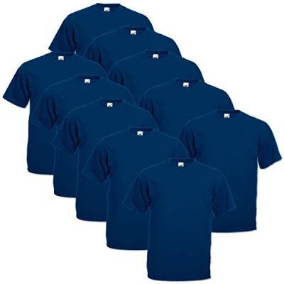 Abbildung von Fruit of the Loom Herren T Shirt Valueweight, 10er Pack, Blau (navy), X Large