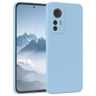 Abbildung von EAZY Case Silikonhülle für Xiaomi 12 / 12X Hülle Silikon Blau weich stoßfeste Handyhülle Schutzhülle mit Kameraschutz Dünn Premium Schutz Cover TPU Phone Bumper in Hellblau