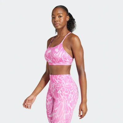Abbildung von adidas Performance Aeroreact Light Support 3STRIPES BRA Sportbh mit leichter Stützkraft, Damen, Größe: LxA B, Bliss lilac