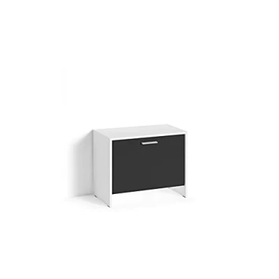 Abbildung von byLIVING Sitzbank Ben/Schuhschrank in matt weiß/Front schwarz/kleine Flur Kommode mit Klappe und Einlegeboden/B 60, H 48, T 35 cm