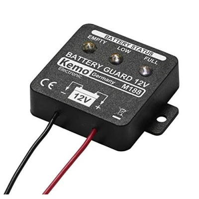 Abbildung von Kemo M188 Batteriewächter 12 V. 5 stufige Anzeige. Mit 3 LED&#039;s. Verhindert Tiefentladung. Geringer Eigenverbrauch von weniger als 4,9 mA