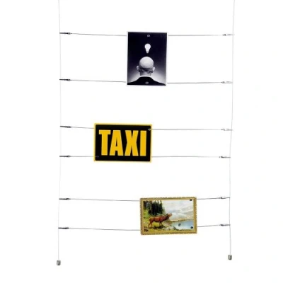 Abbildung von HAB &amp; GUT MC003 Bildergalerie Set, 2 Stahlseile mit sechs Metallstangen und 20 Neodymmagneten ultrastark, 100 x 53 cm