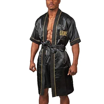 Abbildung von LEONE 1947, Premium Ringrobe, Unisex Erwachsene, Schwarz, L/XL, AB260