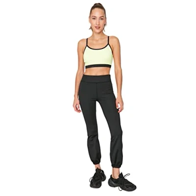 Abbildung von Trendyol Damen Herren Sportswear Mittlerer Bund Jogger Jogginghose Sweatpants, Schwarz, M EU