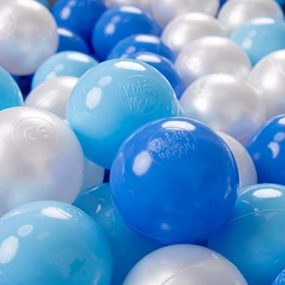 Abbildung von KiddyMoon 700 ∅ 7Cm Kinder Bälle Spielbälle Für Bällebad Baby Plastikbälle Made In EU, Blau/Blau/Perle