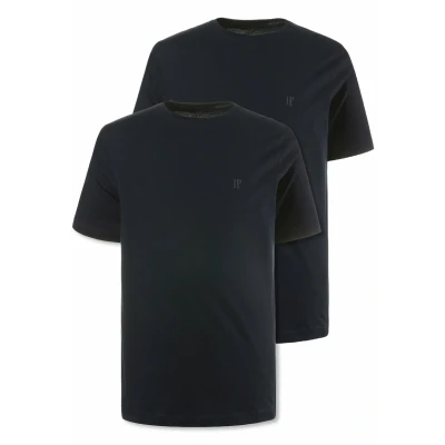 Abbildung von JP 1880 Herren große Größen Übergrößen Menswear L 8XL JP1880 T Shirts, Basic, 2er Pack, Rundhals, bis dunkel Marine 5XL 702637750