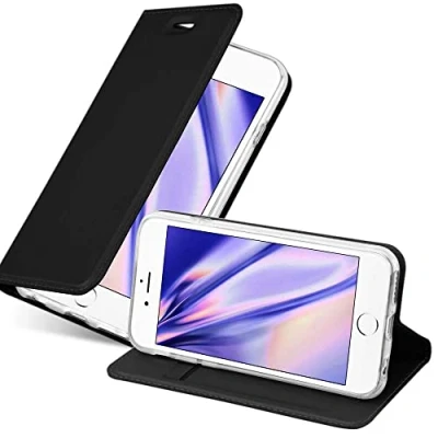 Abbildung von Cadorabo Hülle kompatibel mit Apple iPhone 6 Plus / 6S aus Kunst Leder Flip Klappbare Magnetische [Standfunktion] [Kartenfächern] Cover für Tasche in Schwarz