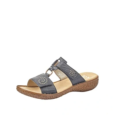 Abbildung von Rieker Damenschuhe Hausschuhe Pantolette Blau Freizeit, Schuhgröße:EUR 38