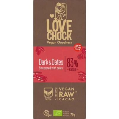 Abbildung von Lovechock Tafel Dark &amp; Dates, 83%, Vegan, 70g (1)