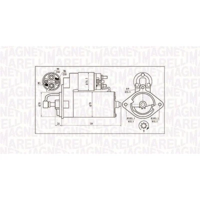 Abbildung von MAGNETI MARELLI 063720984010 Anlasser 12 2 9 BMW: 5 Limousine, Touring, 3 OPEL: Omega B Caravan