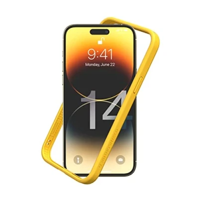 Abbildung von RhinoShield Bumper Case kompatibel mit [iPhone 14 Pro Max] CrashGuard NX Stoßdämpfende Schutzhülle im schlanken Design 3.5 Meter Fallschutz Gelb