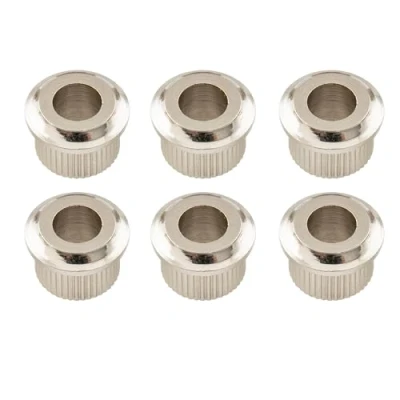 Abbildung von Musiclily Pro Metall Vintage/Modern 6mm bis 10mm Gitarre Umrüstbuchsen Adapter Einpresshülsen für Mechaniken, Nickel(6 Stück)