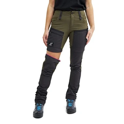 Abbildung von RevolutionRace Damen RVRC GP Pro Zip Off Pants, strapazierfähige, belüftete und wandelbare Hose für alle Outdoor Aktivitäten, Dark Olive, XXL