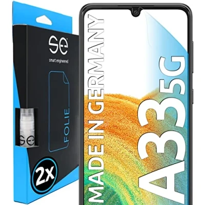 Abbildung von S.E für Samsung Galaxy A33 5G Schutzfolie 2x Folien im SET aus Deutschland, Folie TPU Technologie, kinderleichte Anwendung, als Alternative Schutzglas
