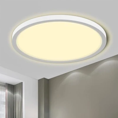 Abbildung von LQWELL LED Deckenleuchte Rund Flach Deckenlampe 2 Stück, 18W,1600LM, fest integriert, neutralweiß, IP44 Wasserfest Badlampe, Modern Schlicht Lampe