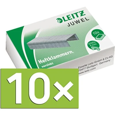 Abbildung von Leitz Heftklammern Juwel, verzinkt 20000 Stück (10 Packungen / 4 mm)