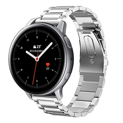 Abbildung von SUNDAREE Kompatibel mit Armband Samsung Galaxy Watch Active 2 40MM 44MM/Watch 42MM/AMAZFIT GTR MINI/Garmin Vívoactive 5/Withings Scanwatch 42mm,20MM Herren Silber Edelstahl Metall Ersatz Uhrenarmband