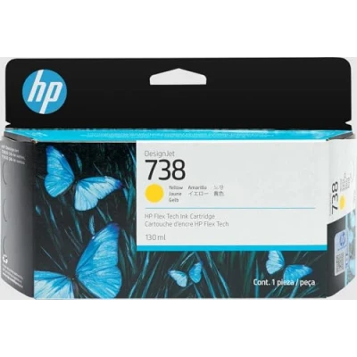 Abbildung von HP 738 130 ml Yellow DesignJet Ink Cartridge Druckerpatrone 1 Stück(e) Original Standardertrag Gelb