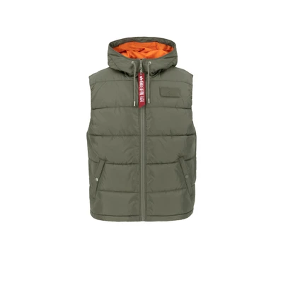 Abbildung von Alpha Industries Hooded Puffer Weste, Herren, Größe: Small, Sage green