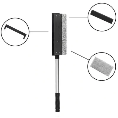 Abbildung von HEYNER® Ersatzkit 20 cm Breite für Premium Scheibenreiniger Insect Alu L20 Ersatz Set Gummilippe + Mikrofaser Bezug Flitsche