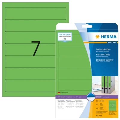 Abbildung von HERMA Ordneretiketten 38,0 x 192,0 mm grün