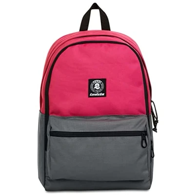 Abbildung von INVICTA BARLY Rucksack aus nachhaltigem Stoff, Praktisch &amp; Unisex, kompakt, Büro, Reise, Arbeit, Studium, Backpack, Daypack, italienisches Design, zweifarbig grau/pink