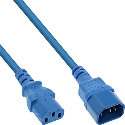 Abbildung von InLine® Kaltgeräteverlängerung, C13 auf C14, blau, 1m